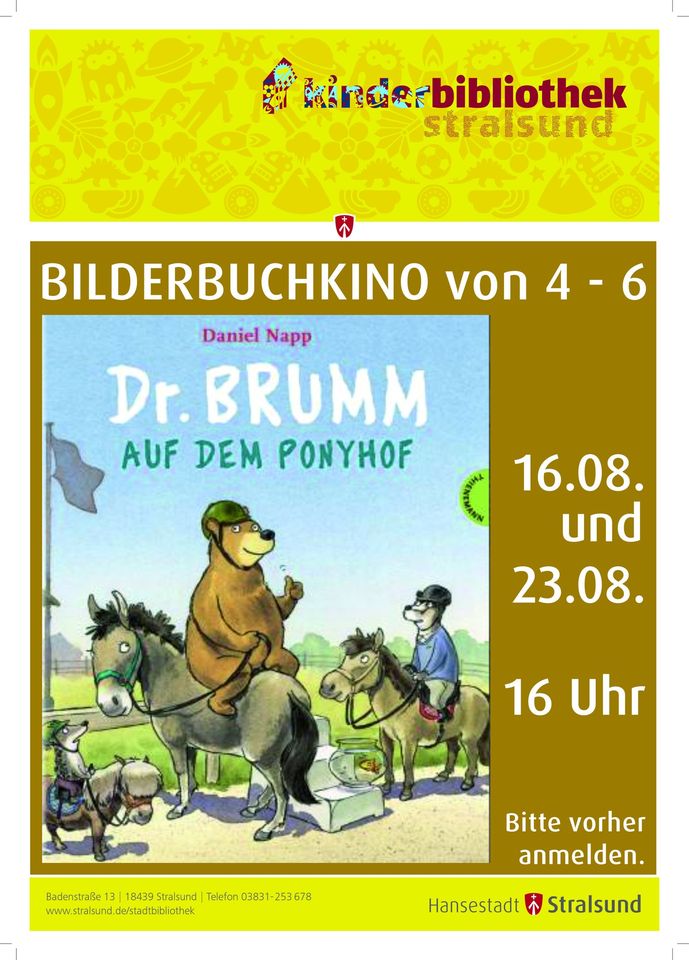 „Dr. BRUMM auf dem Ponyhof“ – Bilderbuchkino von Daniel Napp für Kinder ab 4 Jahren