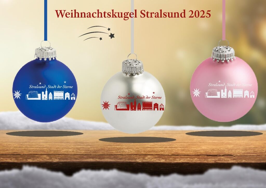 Welche Farbe soll die Weihnachtskugel 2025 in Stralsund erhalten? 1 Stralsund Animation
