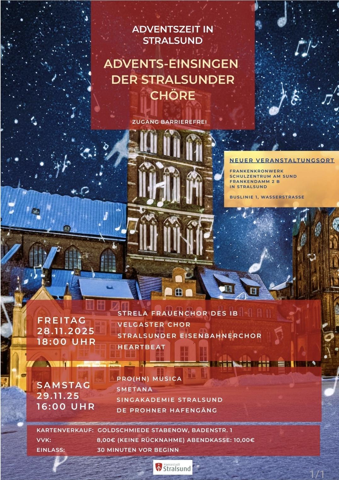 🎶 Stralsunder Advents-Einsingen der Chöre – Ein musikalischer Auftakt zur Weihnachtszeit! 🌟
