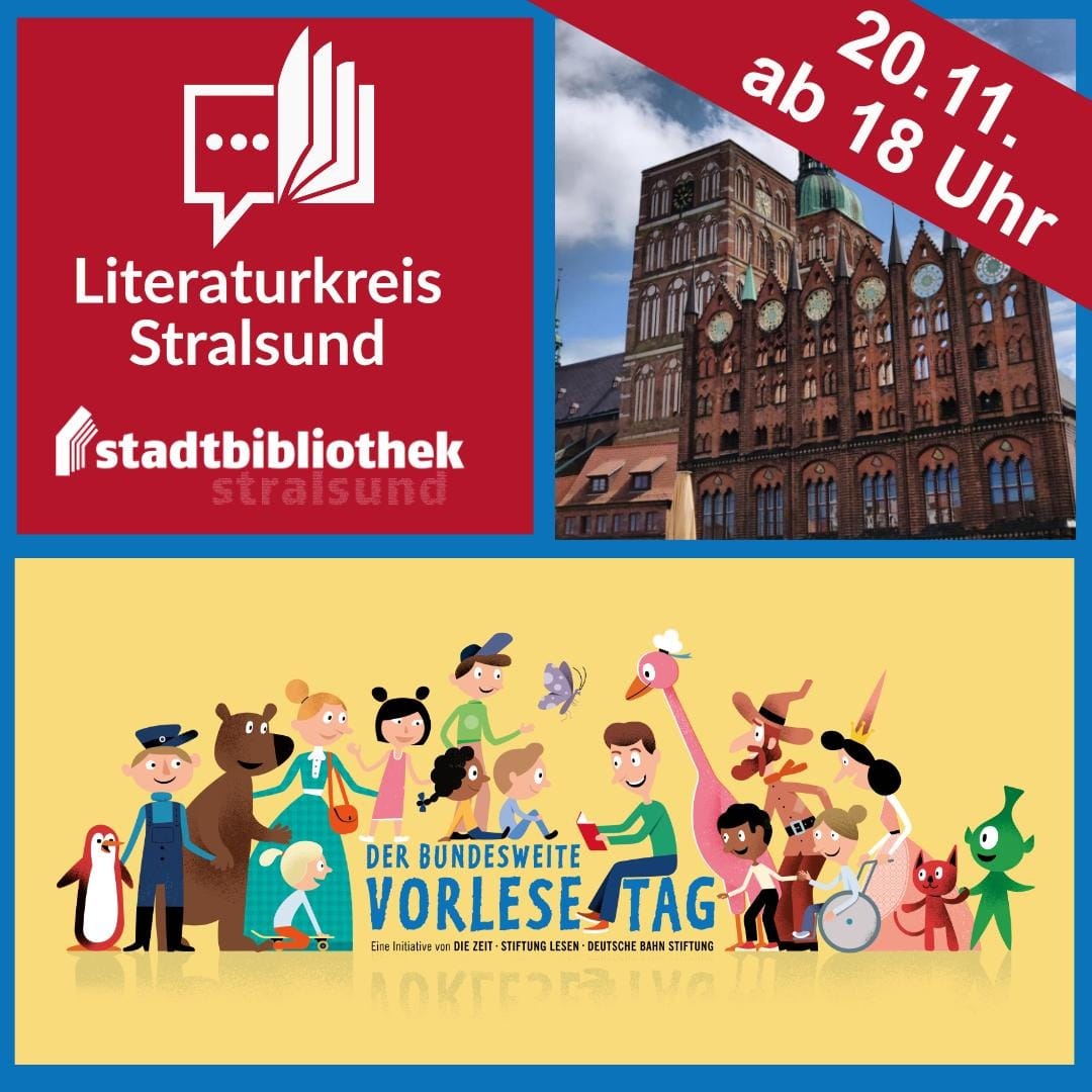 Vorleseaktion in Stralsund am Vorabend des bundesweiten Vorlesetages
